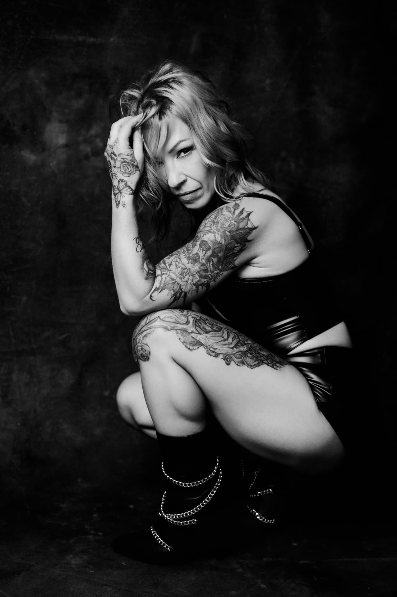 Dark and moody Jules Morgan portrait with strong editorial styling