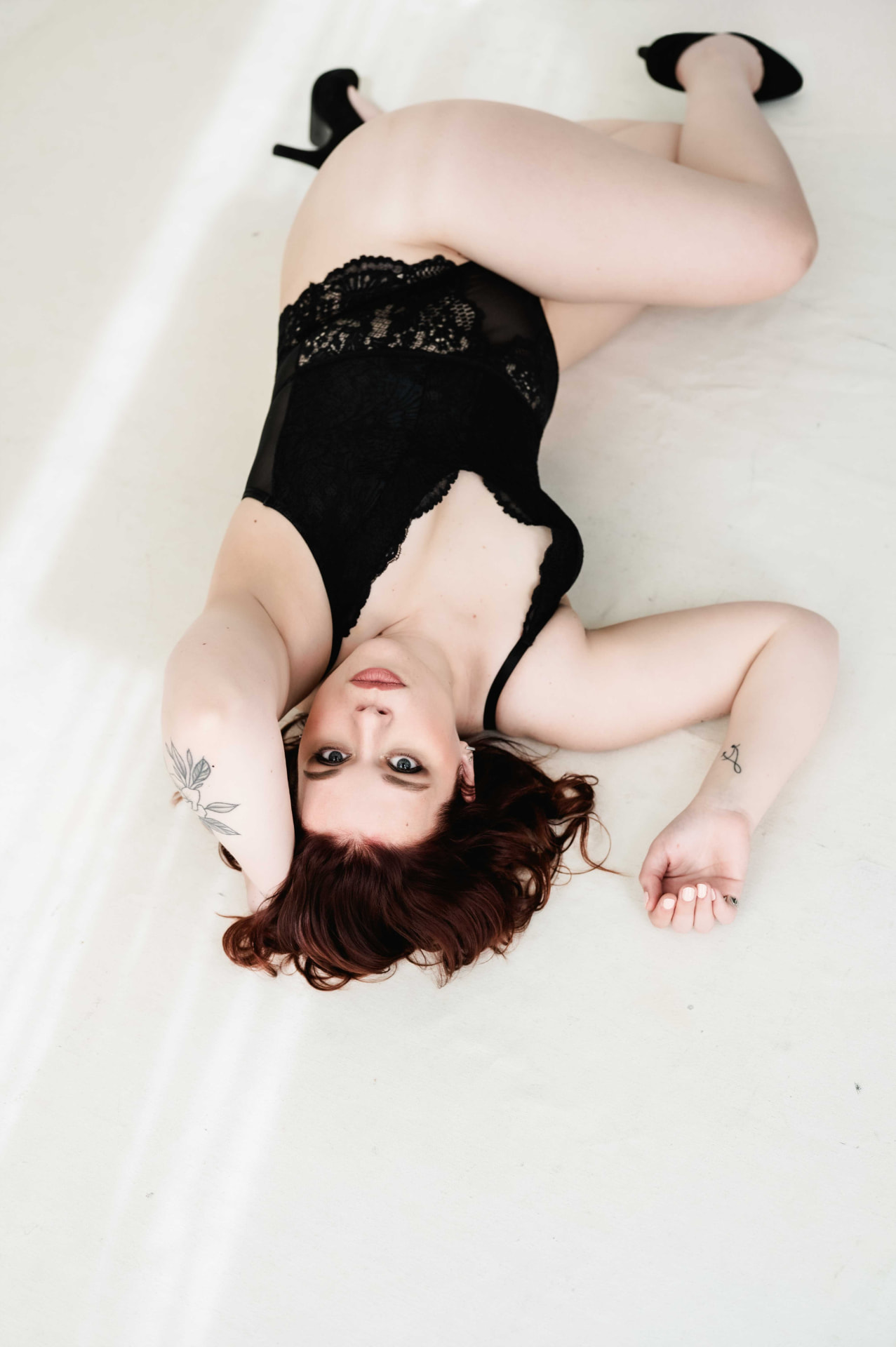 Jules Morgan client in soft studio light